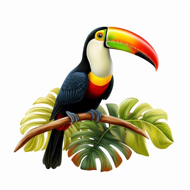 Toucans with white background high quality ultra hd