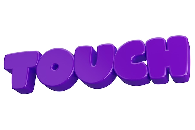 Touch 3d word text