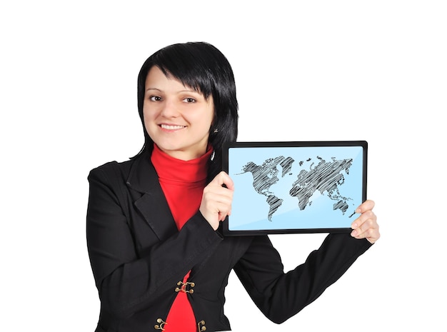 Touch pad with world map