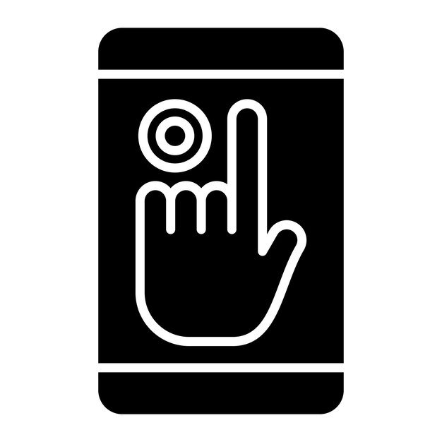 Photo touch screen glyph solid black illustration