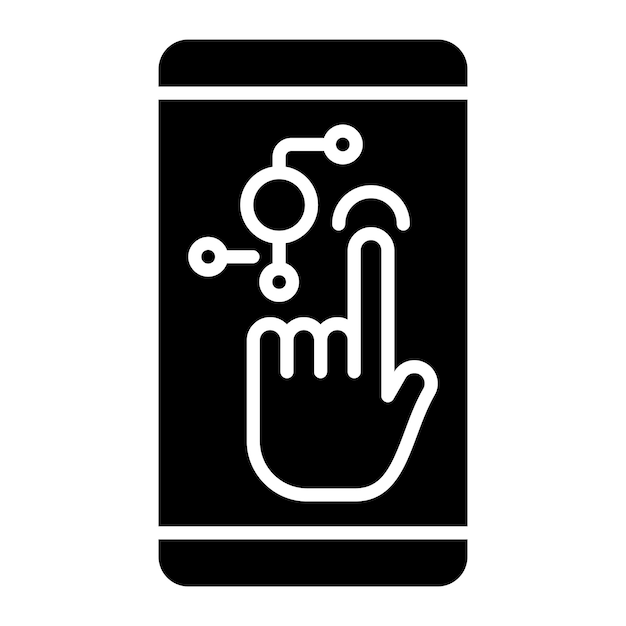 Photo touch screen glyph solid black illustration