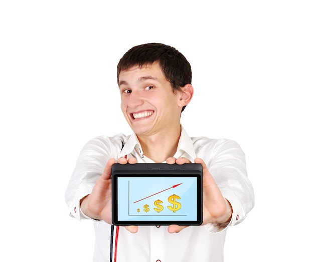 Premium Photo Touchpad with chart