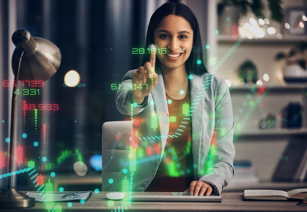 タッチスクリーン技術の ui および ux 金融マネージャー トレーダーまたは投資ブローカー インターフェイスに触れ、CGI 特殊効果を使用してバンキング デジタル オーバーレイを使用して将来の富を作成
