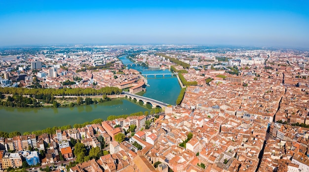 Toulouse aerial panoramic view France