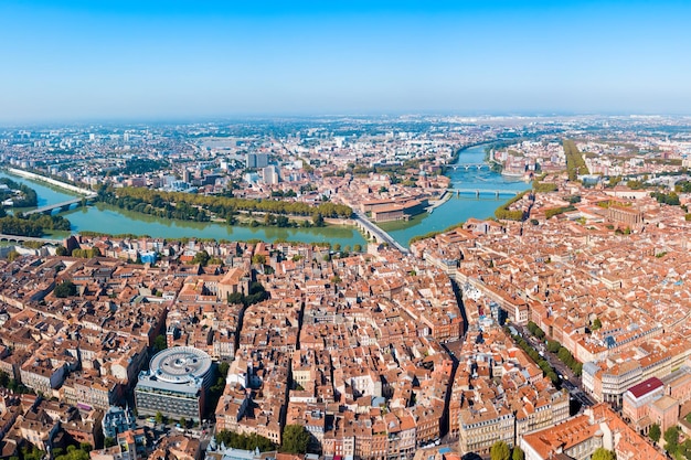 Toulouse aerial panoramic view France