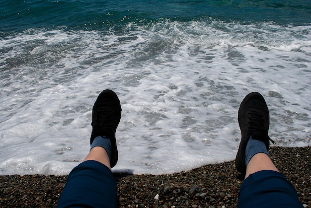 観光と海の旅海で休む