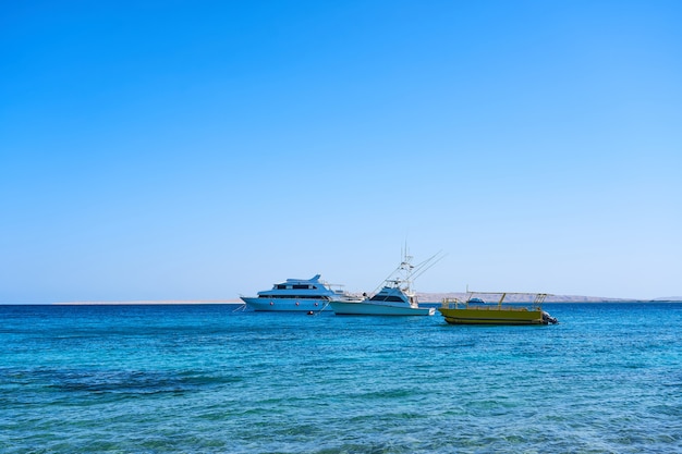 Tourist boats in the Red Sea