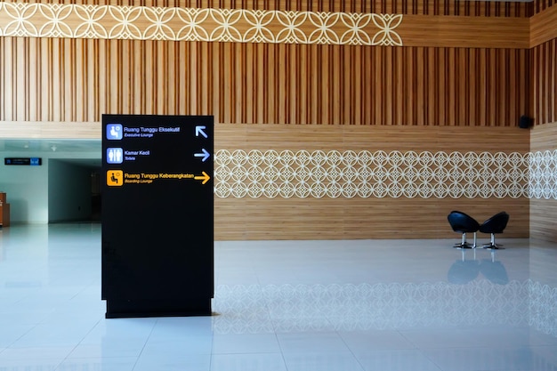 Tourist info signage in airport in international language