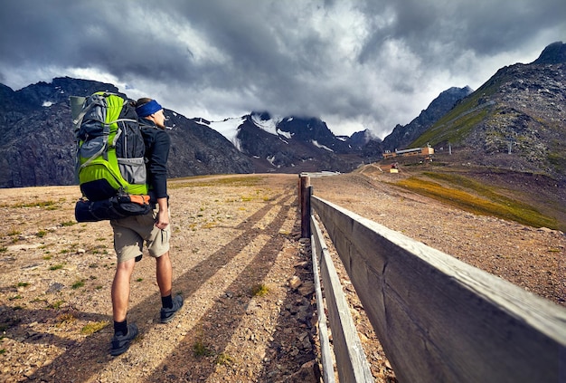 Tourist in the mountains