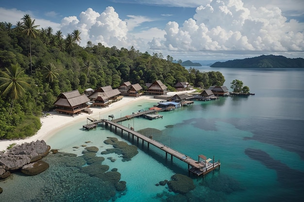 Photo tourist resort in the togean islands sulawesi indonesia