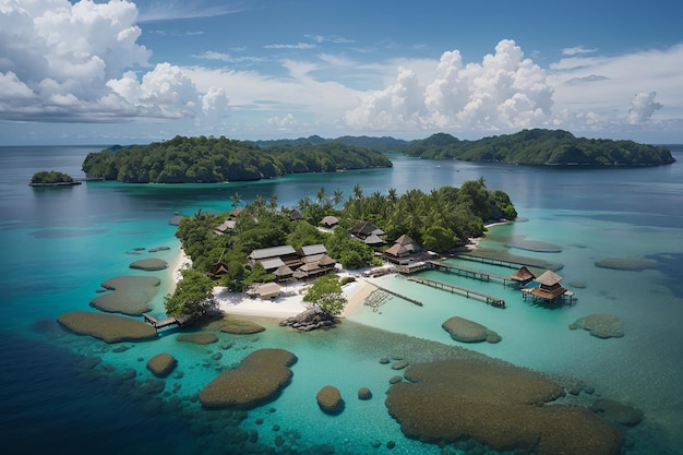 Photo tourist resort in the togean islands sulawesi indonesia