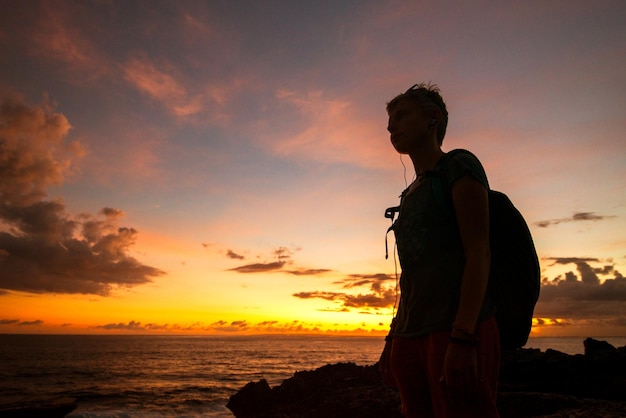 Tourist's traveler's silhouette