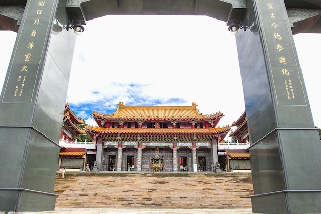 Tourist visited the beautiful of Sun Moon Lake Wen Wu Temple