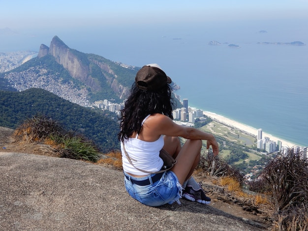 Tourist visiting the main tourist attractions in Rio de Janeiro Ipanema