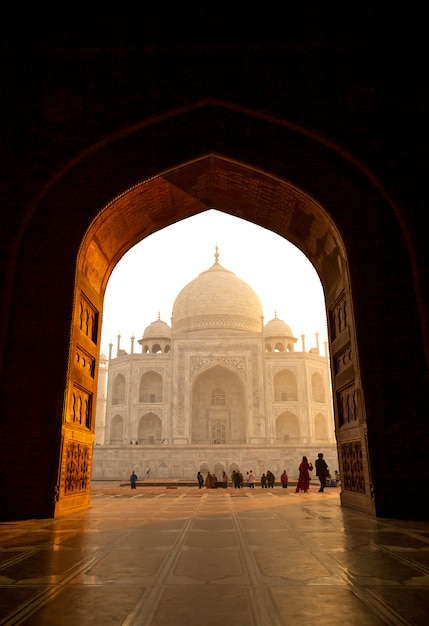 Tourist visiting Taj Mahal in Agra India.