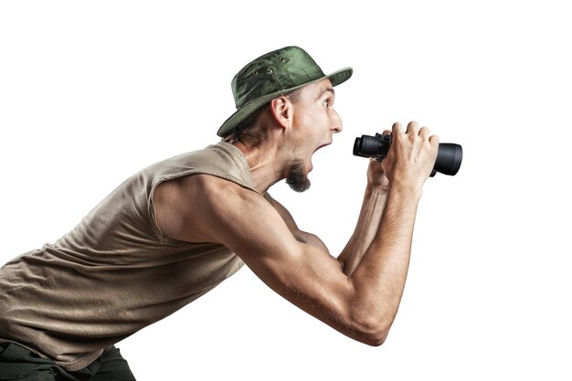 Tourist with binocular