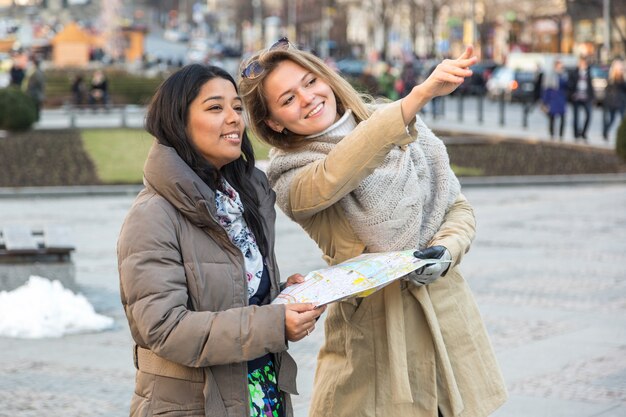 Tourist with Map in Prague