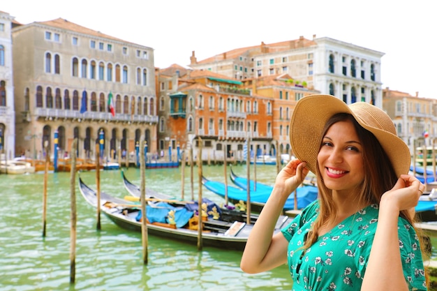 Tourist woman in Venice, Italy