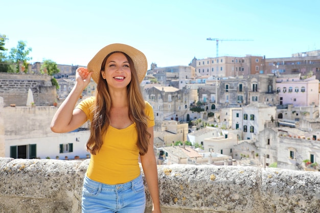 Tourist woman walking in the old town