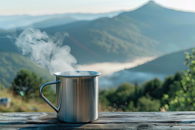 Photo touristic mug on a table