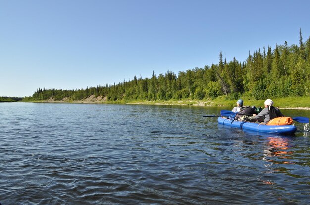 Tourists in a kayak