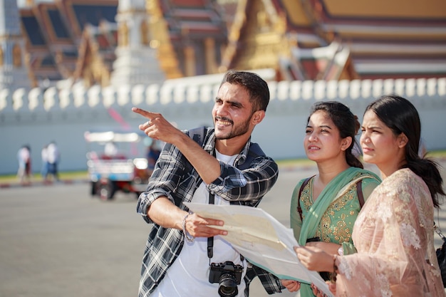 Tourists walking in Bangkok Thailand