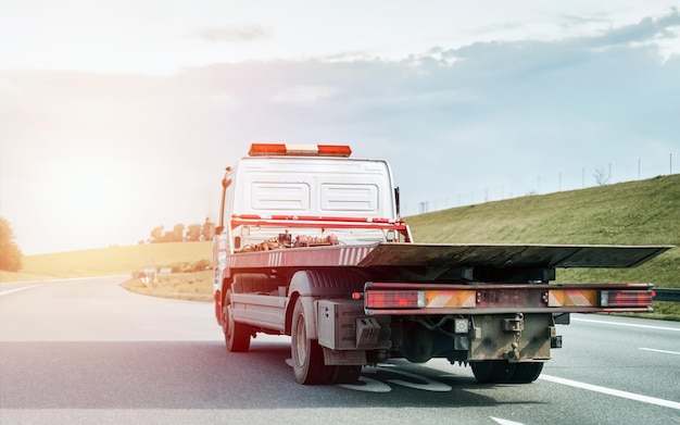 Foto un carro attrezzi sulla pubblica via