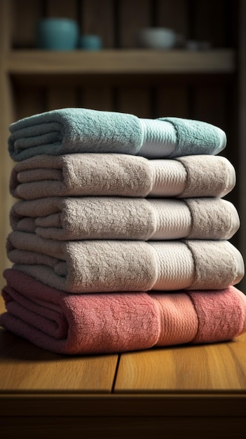 Photo towel perfection neat stack of towels adds a touch of luxury vertical mobile wallpaper