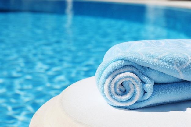 Towel pool around swimming pool