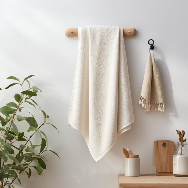 Photo a towel on a rack