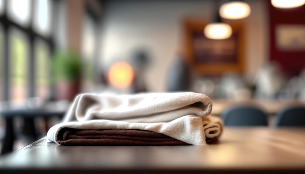 Towel On The Table Modern Minimal Cafe Generative AI