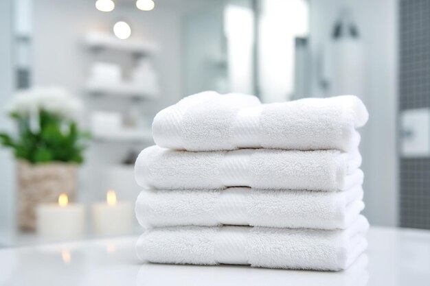 towels in a minimalist bathroom