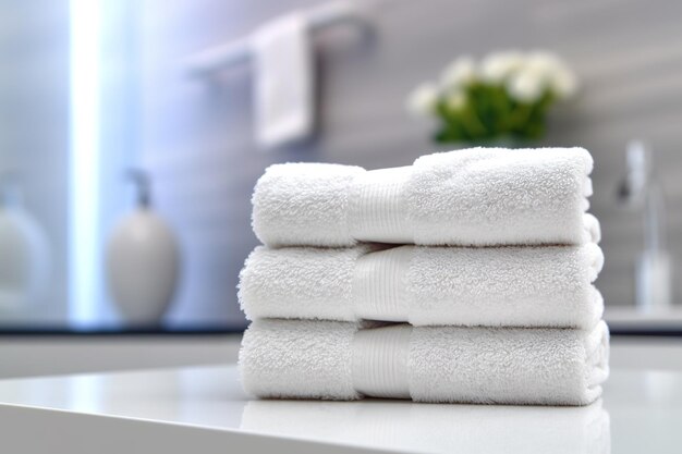 towels in a minimalist bathroom