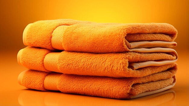 Towels on orange background