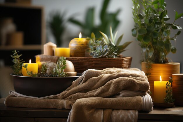 towels on wood in room