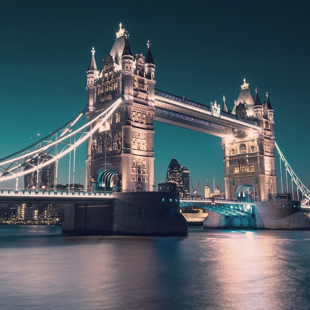 Tower bridge in London, toned image