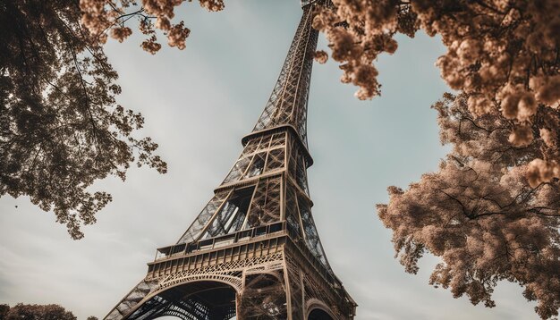 Photo tower under the cherry blossoms