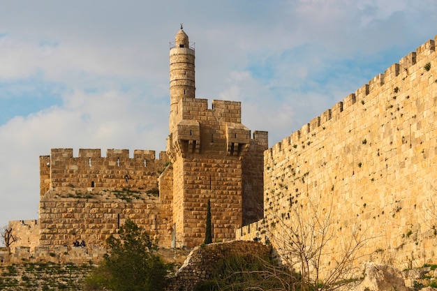 Torre di david e mura della città, gerusalemme, israele