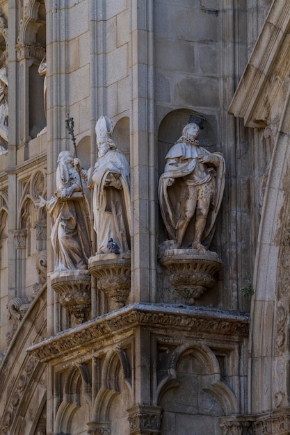 tower, facade of the Cathedral of Toledo, Spain