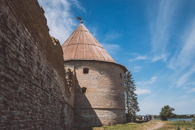 Tower in the fortress of Oreshek in Russia