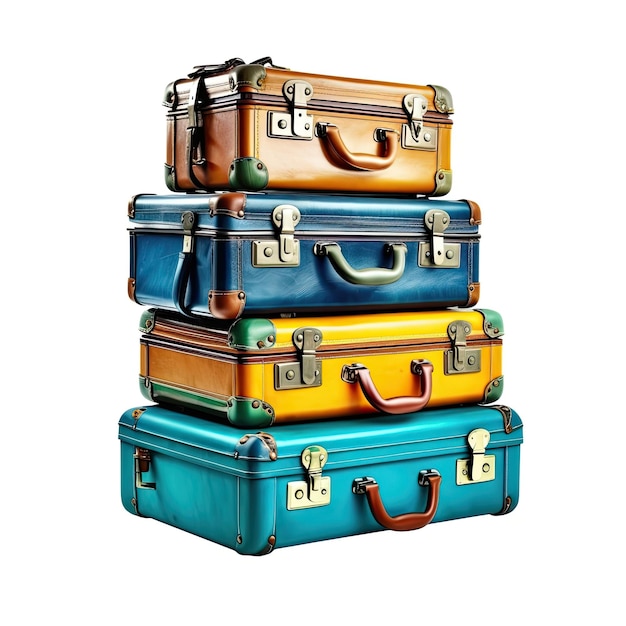 Tower of Fun Stacked Suitcases Ready for an Adventure generative ai