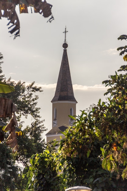 Tower of the Lutheran church of Pomerode in Blumenau Santa Catarina