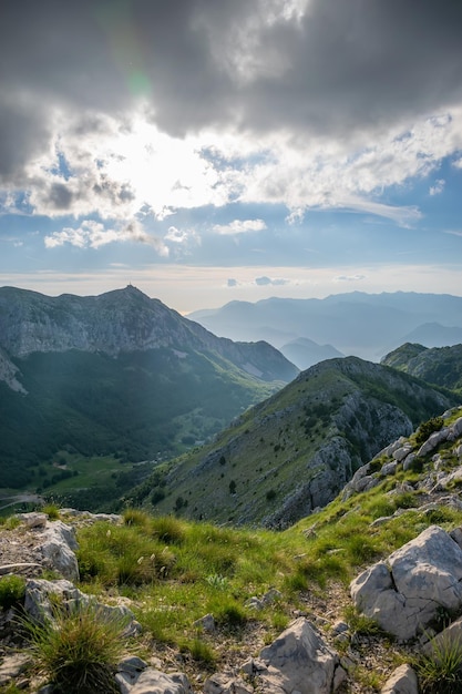 The tower of mobile communication is located on a high mountain