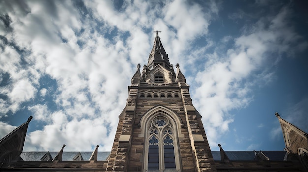 Photo tower steeple church building