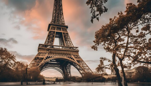 a tower that has the word eiffel on it