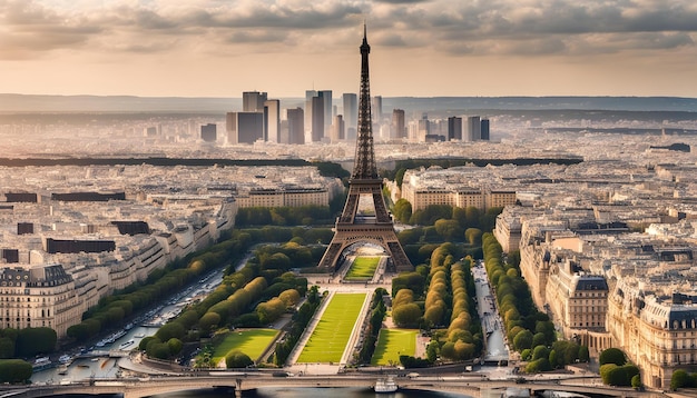 a tower with a city in the background