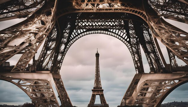 Photo tower with a cloudy sky in the background