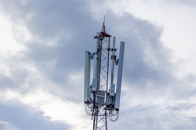 A tower with a flag on it