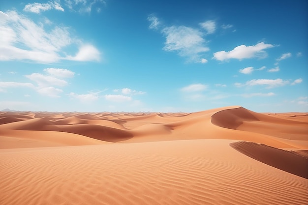 Высокие песчаные дюны под чистым пустынным небом