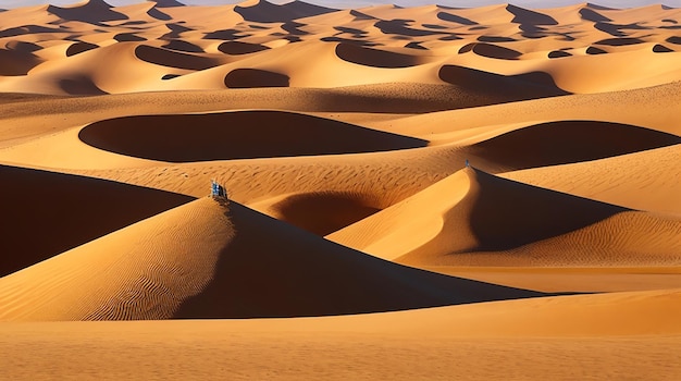 Towering sand dunes in a desert landscape